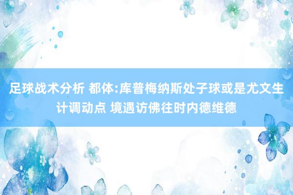 足球战术分析 都体:库普梅纳斯处子球或是尤文生计调动点 境遇访佛往时内德维德