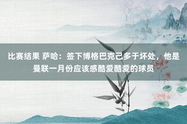 比赛结果 萨哈：签下博格巴克己多于坏处，他是曼联一月份应该感酷爱酷爱的球员