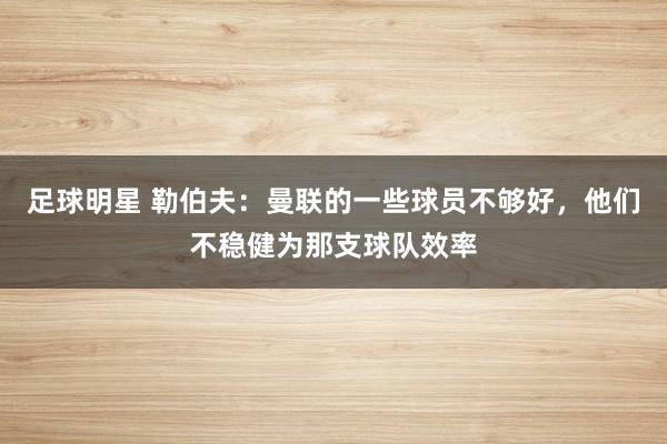 足球明星 勒伯夫：曼联的一些球员不够好，他们不稳健为那支球队效率